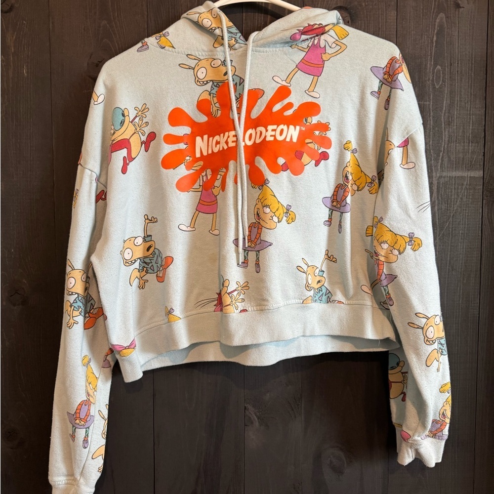 Nickelodeon Cartoon Character Hoodie with Orange and Blue Accents